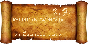 Kolláth Felícia névjegykártya